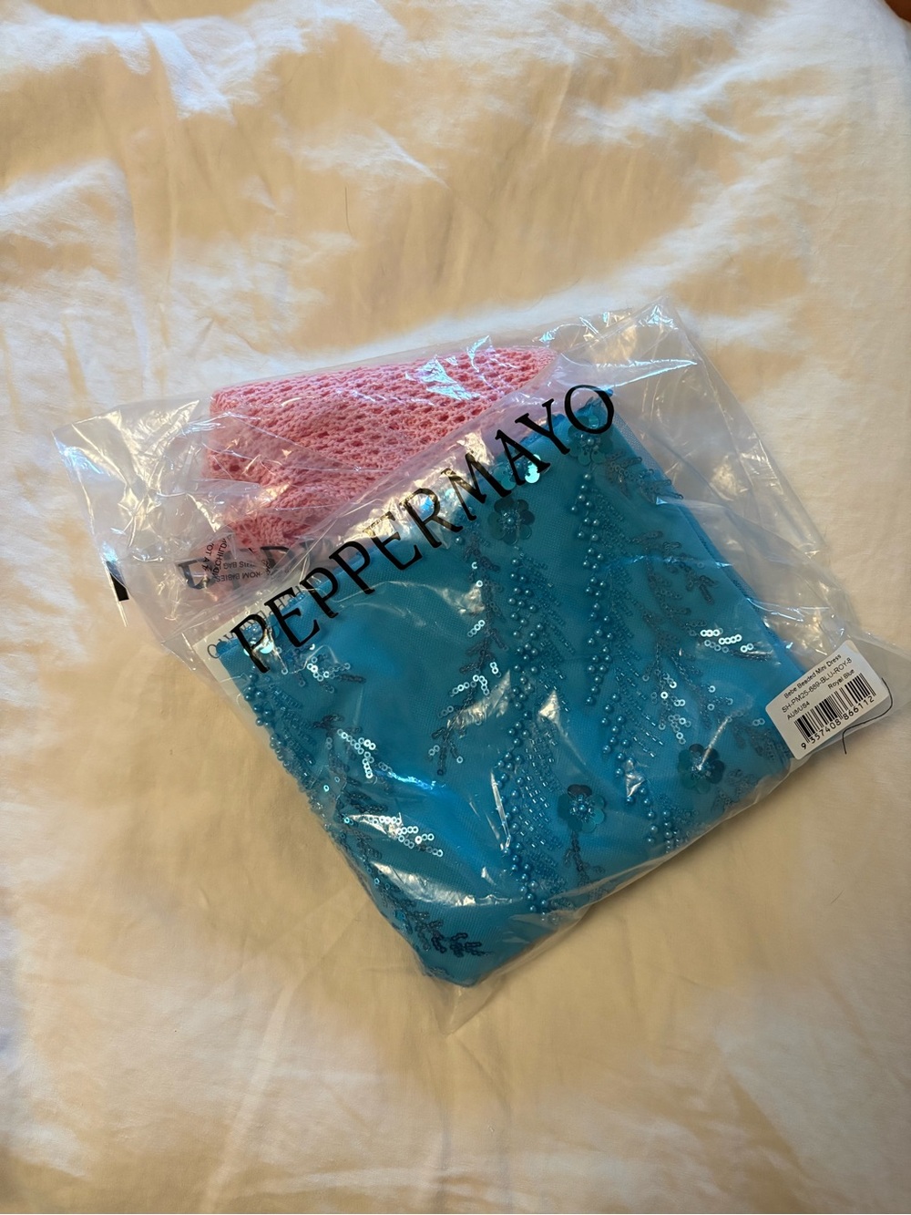 Peppermayo Bebe Beaded Mini Dress – Royal Blue – Size 4 - Picture 5 of 6